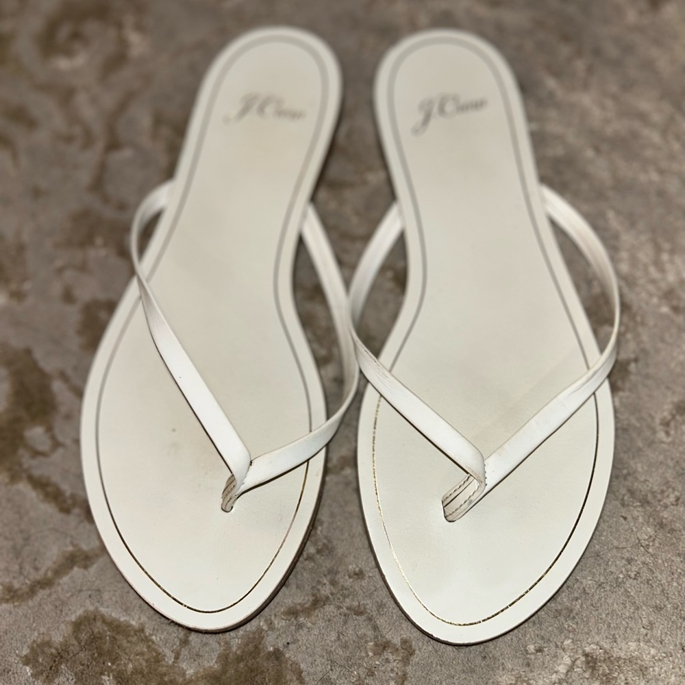 J Crew White Flip Flops Sandals